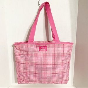 Pink Plaid Tote Bag